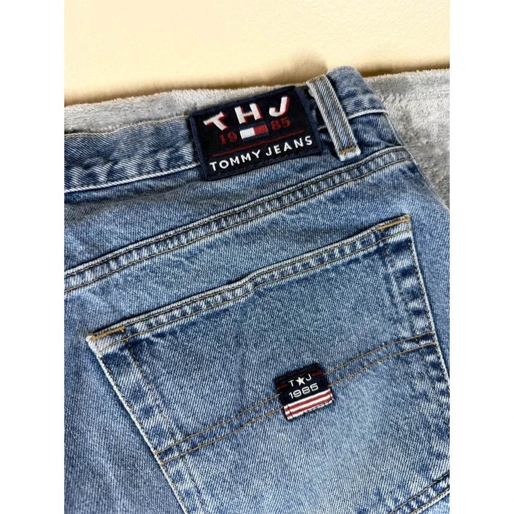Vtg Tommy Jeans 1985 Denim Jeans Men's 36x34 Relaxed Fit Light Wash Y2K